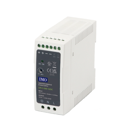 LPS Teholähde | LPS-1-060-12DC | Power Supply 90-265V AC Input 12V DC Output 60 Watts 5A